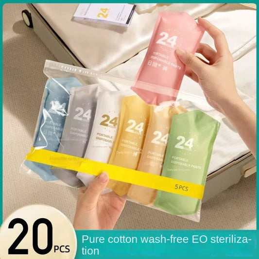 ONEWEAR 5/10/20Pcs Disposable Panties Ladies Pure Cotton Sterile Travel Business Trip Shorts Portable Pregnant Women Postpartum