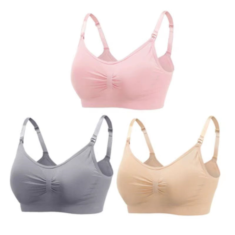 1/3Pcs Breastfeeding Bras Maternity Nursing Bra for Feeding Nursing Underwear Clothes for Pregnant Women Wirefree Breathable Bra