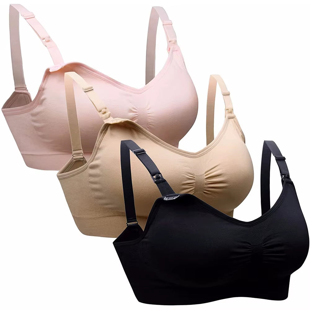 1/3Pcs Breastfeeding Bras Maternity Nursing Bra for Feeding Nursing Underwear Clothes for Pregnant Women Wirefree Breathable Bra